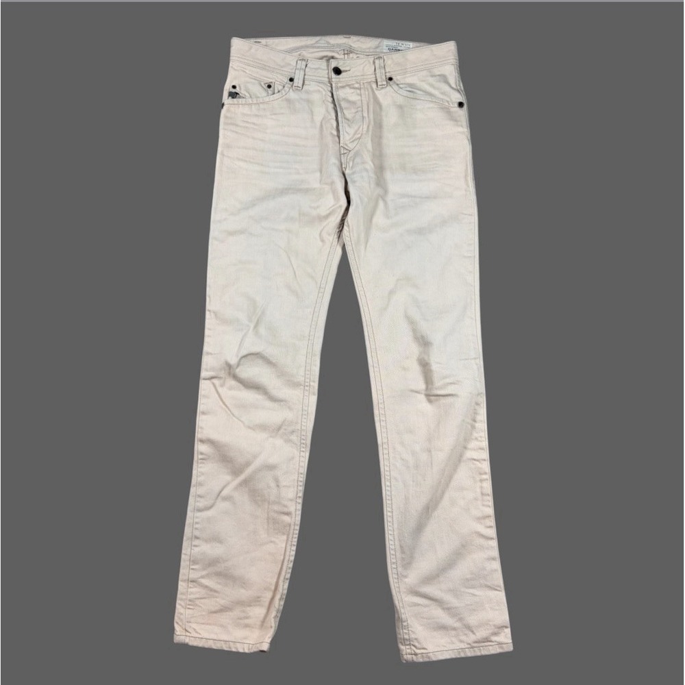 Diesel Darron Jeans Mens 31(33)x33 Beige Regular Slim Tapered Wash 008QU